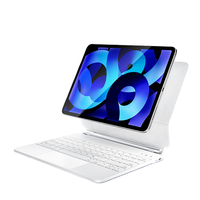 Casing Keyboard Ajaib Magnetik Baru dengan Trackpad Multi-Touch untuk iPad Pro 11/10.9/12.9/13 inci, Nirkabel BT, Backlit, USB-C, Desain Ramping