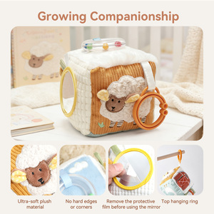 Cube sensoriel pour nouveau-né, jouet Montessori pour bébé, avec design texturé, jouet d'apprentissage précoce pour les voyages, pour développer la motricité fine - Product Image 3