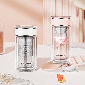 <b>Double</b> <b>Wall</b> Glass Cup for Women Office High Appearance Heat Resistant Portable Insulated Explosion-proof Tea Separation Teacup - Product Image 3