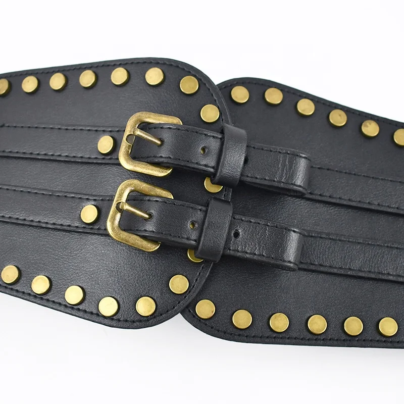 Vintage Leather & Elastic‎ Embellished Belt Meetee CB983 Dress Belt - Vintage Leather & Elastic Shapewear main image 4