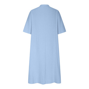 <span class=keywords><strong>Vestido</strong></span> de Mujer 2025 de Algodón y Lino con Cuello en V, Botones, <span class=keywords><strong>Media</strong></span> <span class=keywords><strong>Manga</strong></span>, Alta Calidad, Talla Grande, Holgado, con Bolsillos, Informal y Moderno - Product Image 6
