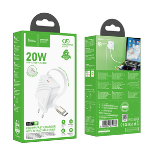 ที่ชาร์จ PD20W เต็ม N57 (2C) พร้อมสายยืดหดได้ (EU) เหมาะสำหรับแท็บเล็ตโทรศัพท์แอนดรอยด์ PD20W/30W อะแดปเตอร์<span class=keywords><strong>ชาร์จ</strong></span>เร็ว - Product Image 6