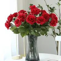 Bouquet di vendita caldo Rose rosse Real Touch Silk Rose Flower Bulk Latex Rose Flowers artificiale