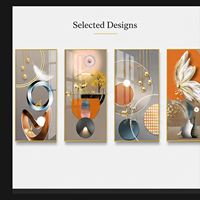 Décoration Murale Florale en Plumes Blanches et Oranges, Panneau Botanique en Métal (Fer et Aluminium) pour Entrée, Salon, Hôtel, Intérieurs Art Déco