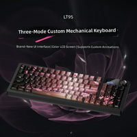 Clavier mécanique Yeying tri-mode, design intégré, rétroéclairage RVB, écran LCD, batterie 10000 mAh, interrupteur filaire