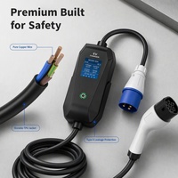 Stasiun Pengisian Daya EV Portabel 7kw dengan Layar 2,8 inci, Arus Dapat Diatur, Kabel 5 meter, Pengisi Daya EV Portabel yang Dapat Dilepas