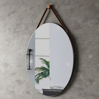 Miroir mural autocollant en gros d'usine, autocollant miroir 3D ovale en acrylique pour décoration murale DIY, miroir mural adhésif