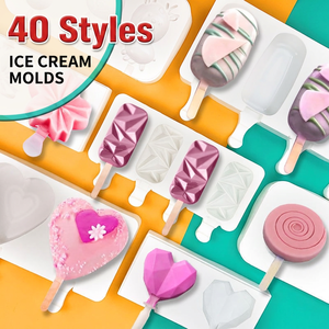 Vente directe d'usine de moules à glace en silicone DIY : moules à glaces à quatre cavités, moules à glaces à trois cavités avec couvercles. - Product Image 1