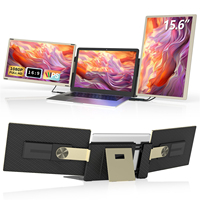 Moniteur portable double écran 15,6 pouces 1080P IPS à cadre fin pour les voyages d'affaires, le codage, le trading, la vente en gros