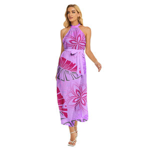 Island Prom Tropical Pattern Halter Dress Sexy Slim Fit Samoan Polynesian Tradition Ropa de gran tamaño Elegante Vestidos de mujer - Product Image 3