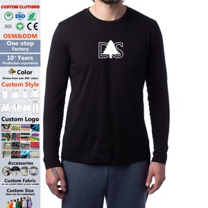 Chemises d'affaires pour hommes, col rond, manches longues, couleur unie, séchage rapide, coupe ajustée, professionnelles, basiques, avec poche, vêtements de travail, logo personnalisé - Product Image 1