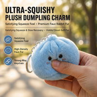 Porte-clés en peluche mignon en forme de pain vapeur Bao, pendentif de sac, breloque pour sac à dos, pour enfants et adultes, 6 couleurs