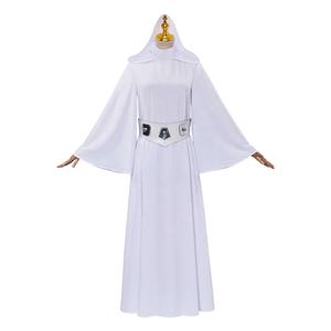 Disfraz de Princesa Leia para Mujer, Vestido Largo Blanco, Disfraz de Halloween para Representaciones de Personajes de Películas y <span class=keywords><strong>Anime</strong></span> - Product Image 1