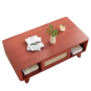 Soohow living room <b>table</b>, modern <b>square</b> <b>coffee</b> <b>table</b> with rattan drawers, medieval <b>coffee</b> <b>table</b> with living room storage - Product Image 5