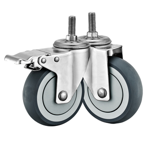 75mm 100mm 125mm Edelstahl-Gewindes tiel rollen Standard TPR Lenk rollen Handwagen Anti-Rost-Rollen - Product Image 1