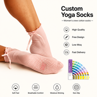 Chaussettes de yoga et de sport respirantes antidérapantes pour femmes, avec logo personnalisé et logo intégré, idéales pour l'été et le Pilates