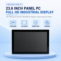 PC Panel Industri 23,6 Inci Intel J1900 Quad Core 1920x1080 16:9 Depan IP65 Tanpa Kipas PCAP Touch 2xCOM LAN