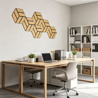 Lames acoustiques hexagonales décoratives auto-adhésives en feutre de polyester, design moderne, ignifuges, écologiques, pour hôtels et hôpitaux