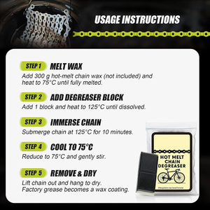 150g Hot Melt <strong>Bike</strong> <strong>Chain</strong> <strong>Degreaser</strong> Block, Solid Wax for Bicycle <strong>Chain</strong> Degreasing &amp; Waxing, 10 Mins Fast Treatment - Product Image 3