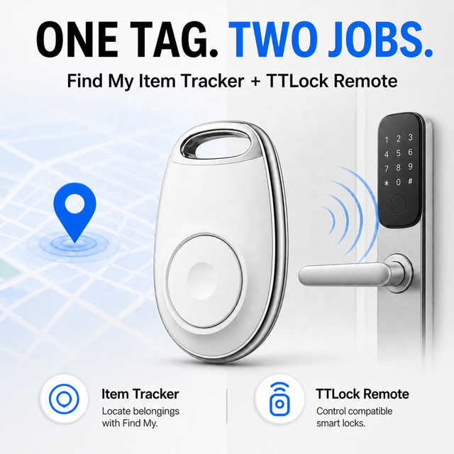Kotonlink R2 2-in-1 Find My Item Tracker and TTLock BLE 5.3 Remote Key Fob for Compatible Smart Locks