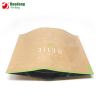 Nouveau sac en papier kraft avec fond et fermeture à glissière pour emballer des sacs en plastique pour collations de noix