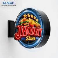 Enseigne lumineuse LED holographique 3D personnalisée pour extérieur, en acrylique, éclairée, pour la publicité en magasin, restaurant, devanture de commerce