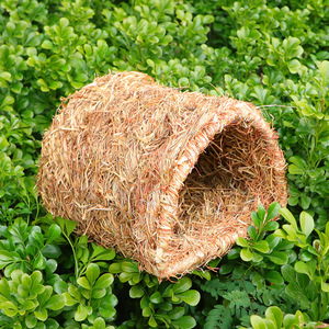 Lit pour animaux de compagnie en paille tressée fait main, rond, moyen, écologique, pour chats, lapins, hamsters, style nid d'oiseau - Product Image 4