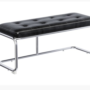 Chaise de salle à manger <span class=keywords><strong>Bauhaus</strong></span> d'occasion, structure en acier inoxydable, dossier en rotin et bois massif, revêtement en cuir, mobilier moderne et simple pour la maison - Product Image 6