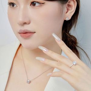 Dylam Hypoallergenic <b>Earrings</b> Rhodium Plated 925 Sterling Silver Radiant Cut Screw <b>Back</b> 8A Cubic Zirconia Stud <b>Earrings</b> - Product Image 3