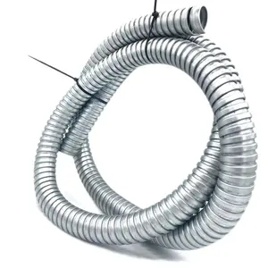 3/8 Inch Cable Wire Protection Tubes Electrical Corrugated Metal Hose Galvanized Steel Flexible Conduit