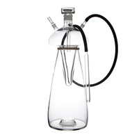 Nouveau Luxe LED Champignon Méduse Shisha Narguilé Unique Ensemble Complet Narguilé avec Verre Logo Personnalisé Miroir Transparent