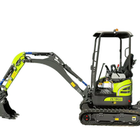Excavadora de cadenas ZE27GU de 2.7 toneladas y 0.08 m³ con motor de 15.4kW, cucharón reforzado y martillo rompedor
