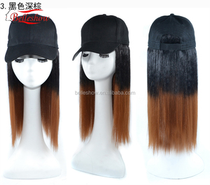 Perruque de Baseball longue lisse noire, multicolore en option, vente en gros possible, pas cher - Product Image 3