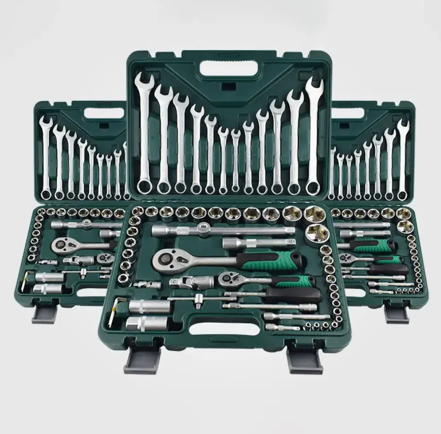 Ensemble d'outils de quincaillerie, clé à douille à cliquet, boîte à outils, Kit d'outils combiné de réparation de voiture, ensemble de douilles avec clé, 61 pièces