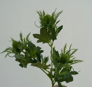 New Design 3 Heads Artificial Real Touch <b>Plastic</b> Green Eryngo Flowers Tropical <b>Plant</b> for Wedding Decoration Centerpiece - Product Image 3