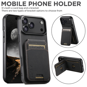SUTENI per <span class=keywords><strong>iPhone</strong></span> 18 Pro Max Custodia con Supporto e Porta Carte, Effetto Smerigliato, Texture Litchi, Lussuosa Pelle Sintetica 17 16 Plus 15 14 13 <span class=keywords><strong>12</strong></span> - Product Image 4