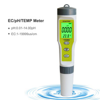 Hedao Backlight EZ9902 Logo OEM Emballage personnalisé 3 en 1 pH-mètre Testeur EC Moniteur de température de l'eau