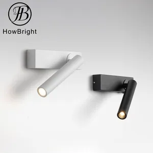 Lâmpadas de led modernas para parede, decoração de casa, lâmpada de metal, preta e branca, para iluminação de cabeceira, gu10, para hotel