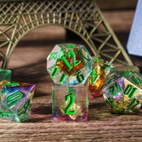 Pour Udixi Logo personnalisable RPG Donjons et Dragons Ensemble de dés de galvanoplastie colorés faits à la main en résine