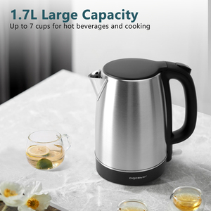 Bollitore Aigostar in acciaio inossidabile, 1,7 l, 2200W, filtro calcare, Cordless, spegnimento automatico, senza BPA, ideale per tè/caffè - Product Image 2