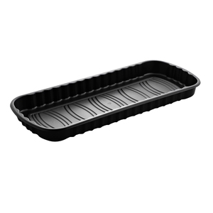 Caja de alimentos rectangular segura para microondas de 48 oz hecha en Taiwán, tapa transparente, base negra para servicio de cafetería escolar - Product Image 3