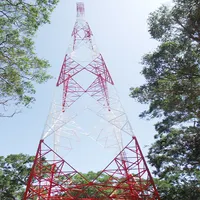 برج اتصال 5g ، برج ناقل حركة بزاوية فولاذية للاتصالات