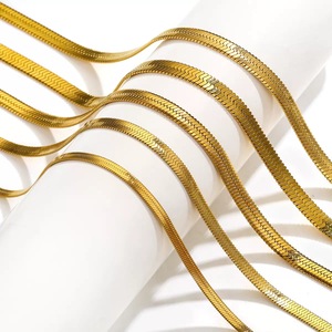 <span class=keywords><strong>Collana</strong></span> con Lama in Acciaio Inossidabile, Catena <span class=keywords><strong>Piatta</strong></span> Stile Hip-hop, Design Sottile, Placcata in <span class=keywords><strong>Oro</strong></span> 18K - Product Image 4