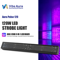 Luz LED Estroboscópica RGB 3 en 1 DMX512 de 120W con Frecuencia Ajustable, Aleación de Aluminio para Uso Profesional en Escenarios y Clubes