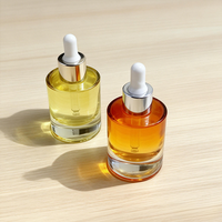 Flacon compte-gouttes en verre pour cosmétiques, nouveau design, 30 ml, fond épais, épaule plate, avec logo personnalisé