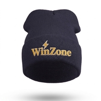 Chapeau tricoté Hip Hop avec Logo personnalisé, pour homme, bonnet en tricot, côtelé, chaud, couleur unie, bleu marine, nouvelle collection 2020