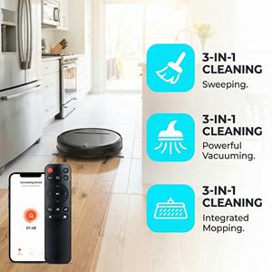 Aspiradora robot en oferta, diseño ultrafino, control por aplicación, limpieza en seco y húmedo para el hogar. - Product Image 3