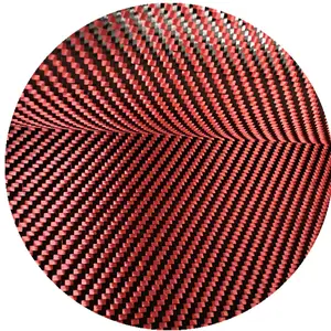 红色彩色碳芳纶纤维织物