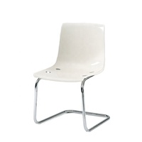 Chaise de loisirs de luxe en plastique ambre transparent avec base chromée