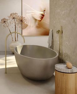 Luxury Freestanding Concrete Bathtub For Hotel Resort Projects OEM Lightweight GFRC Cement Soaking Tub Vietnam Manufacturer - Product Image 6